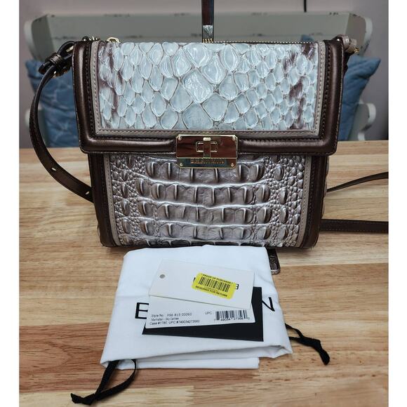 EUC Brahmin Sky Carlisle Manhattan Crossbody Genuine Leather